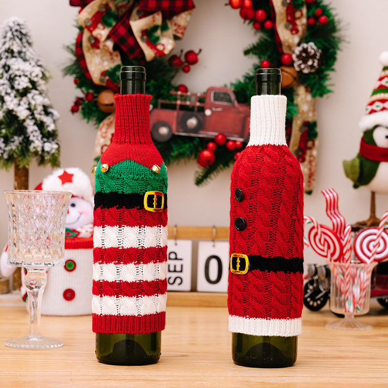 Christmas Decoration Supplies Knitted Wine Bottle Cover