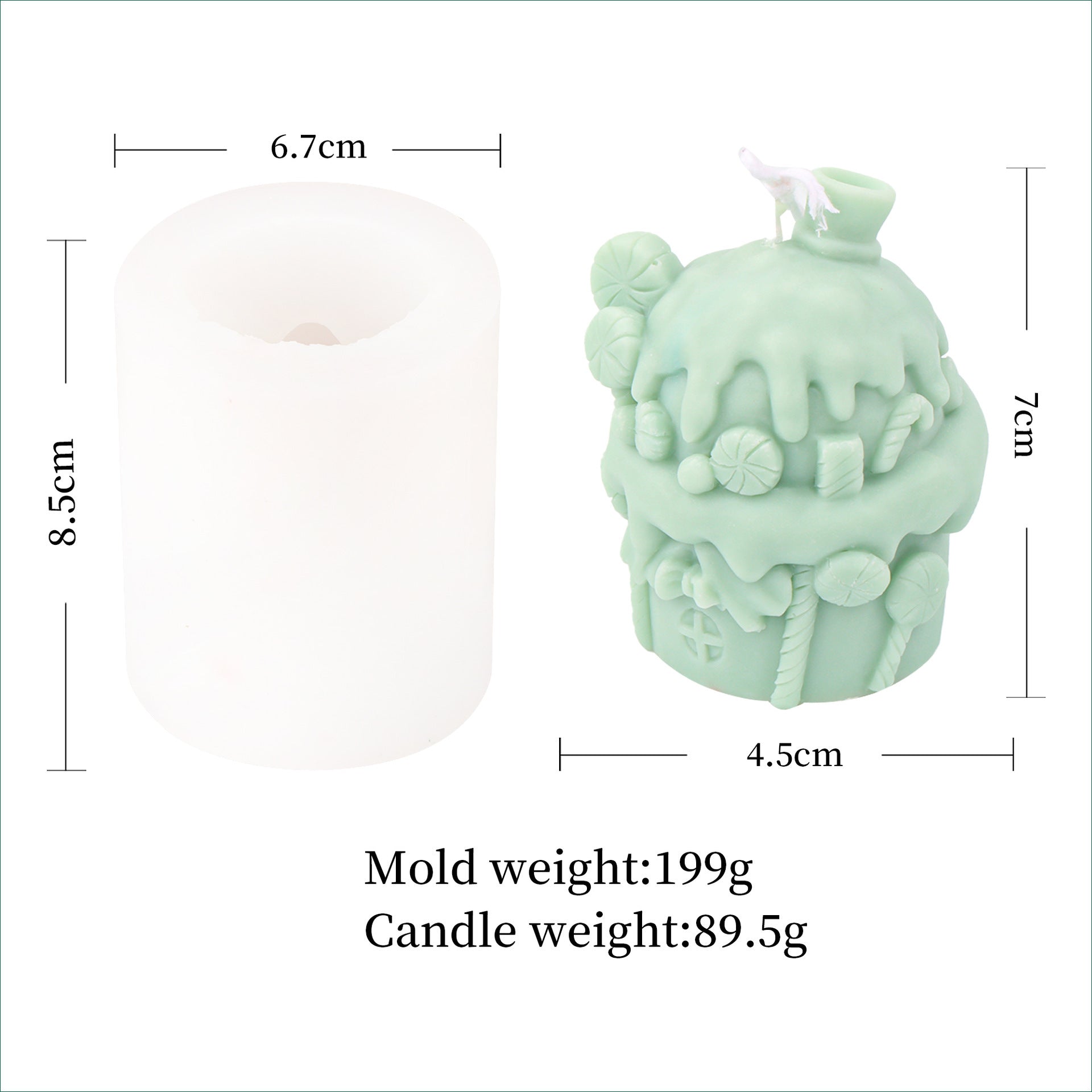 Creative Cartoon House Ice Cream Cup Candle Silicone Mold