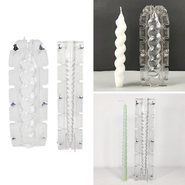 Plastic Candle Mold for Candle Making - Taper Candle Mould, Geometric candle molds, Abstract candle molds, DIY candle making molds, Silicone candle molds,