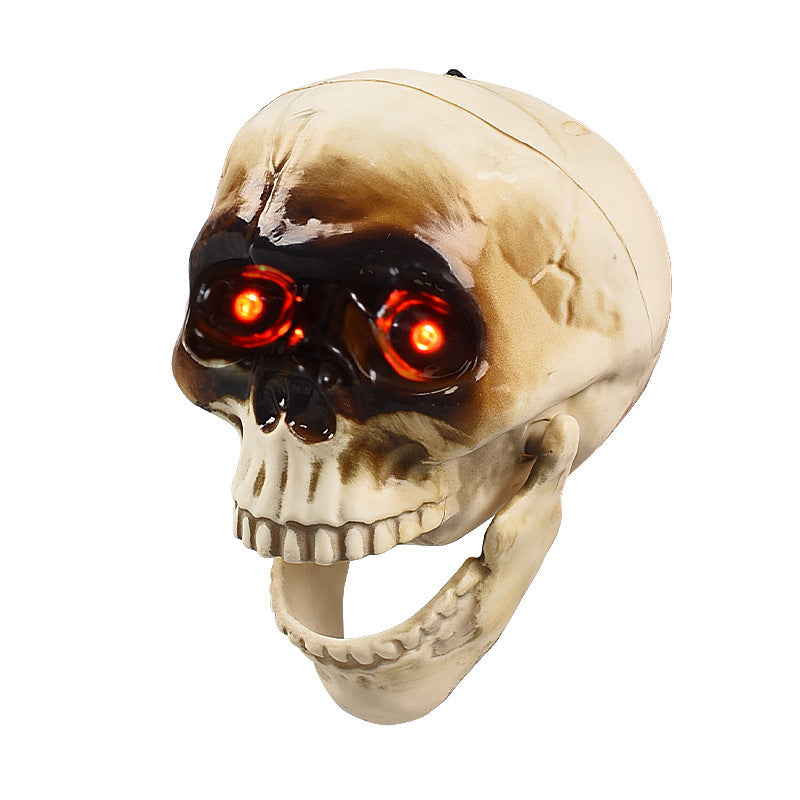 Halloween Induction Electric Open Mouth Skull Luminous Sound