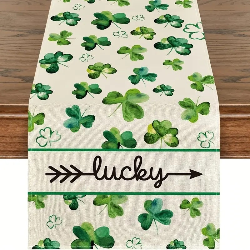 Shengpa Festival Table Runner Linen Printed Tablecloth Home, st patricks day decorations, st patricks day decor, st patrick's day decorations, st patrick day decorations, Irish Décor, irish ornaments, Decognomes, St. Patrick's Day Party Supplies, St. Patrick's Day Decorations: Shamrock, Irish & Leprechaun, St Patrick's Day Decorations table cloth