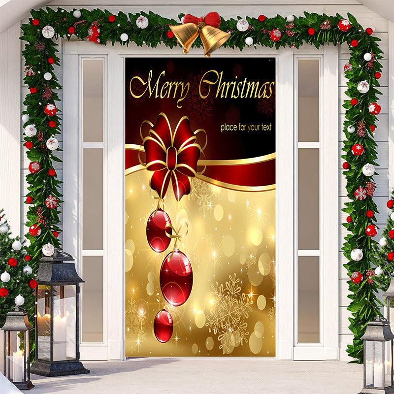 Christmas Festival Door Set Decorative Cloth, Christmas Decoration, Holiday Ornaments, Christmas Decoration Items, Christmas Outdoor Banner, Christmas festive banner