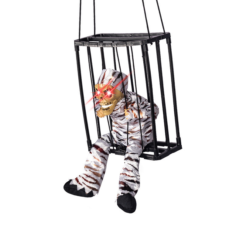 Induction Activated Voice Controlled Halloween Glow Cage Ghost