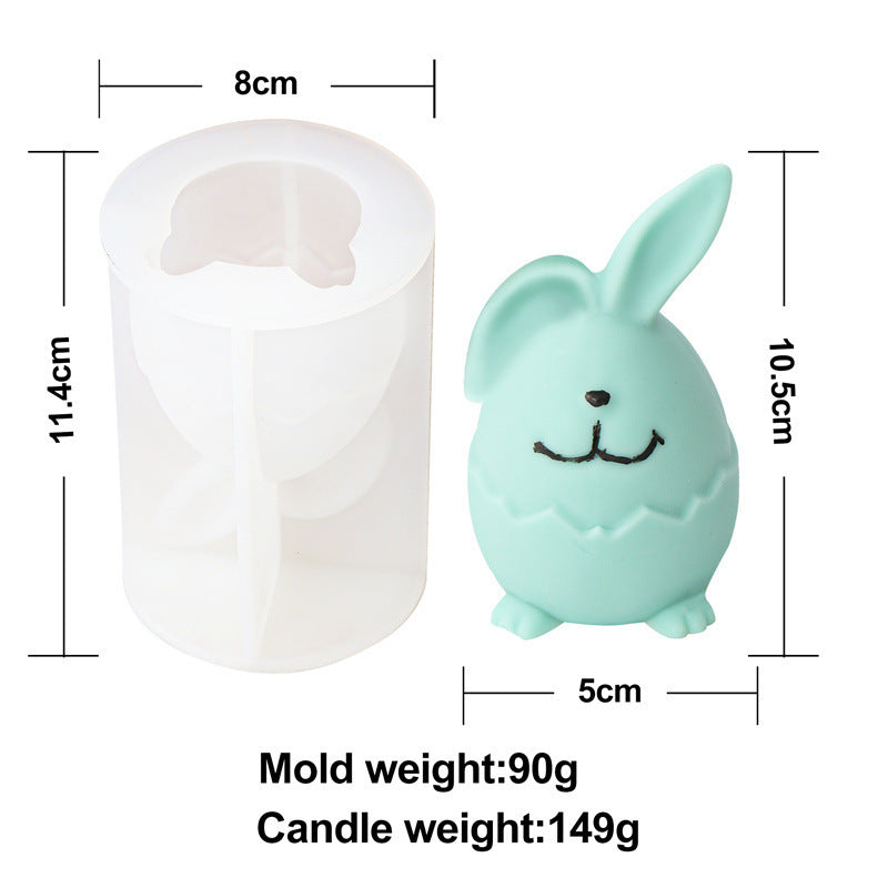 Candle Mold Broken Shell Egg Scottish Fold Vertical Ear Rabbit Resin Model