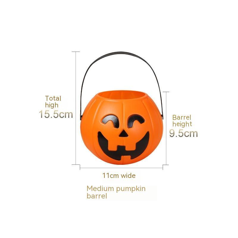 Halloween Decorations Portable Plastic Curved Eyes Smiley Pumpkin Bucket Bar Party Ornaments, Pumpkin lanterns, Jack o Lanterns, Halloween Lights, Halloween Decoration Ornaments, Halloween inflatables, carved pumpkins, Halloween wreaths, Halloween Candles.