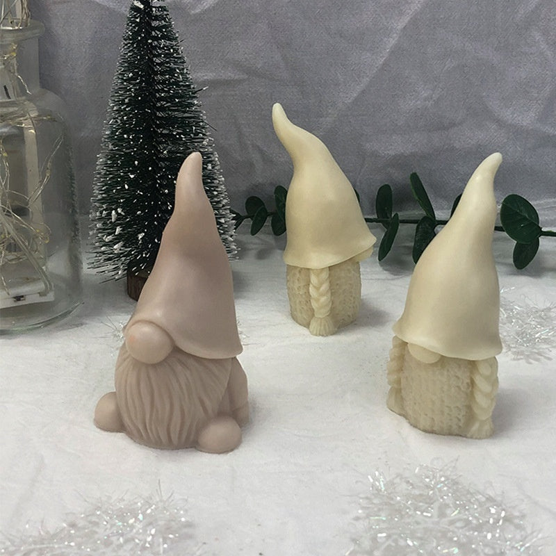 3D Faceless Santa Claus Aromatherapy Candle Silicone Mold Diy Diffuse Plaster Decoration Christmas Candle Mould