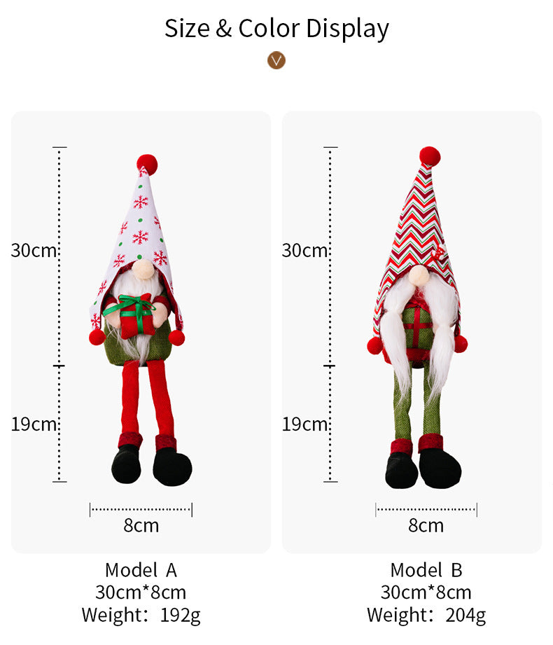 Christmas Decorations Striped Pointed Hat Doll