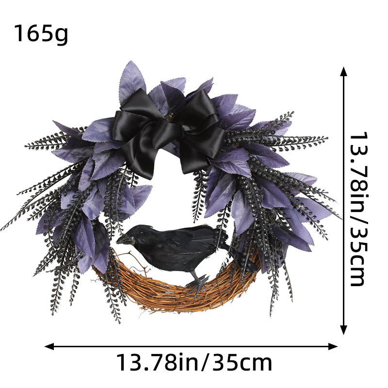 Halloween Bowknot Crow Garland Door Hanging