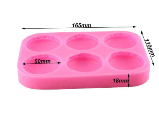 6 macaron silicone mold