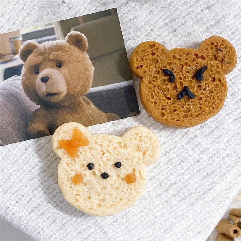 Toast Bread Bear Sandwich Biscuit Aromatherapy Candle Mould