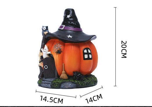 Halloween Witch Pumpkin House Decoration Garden Luminous Decoration