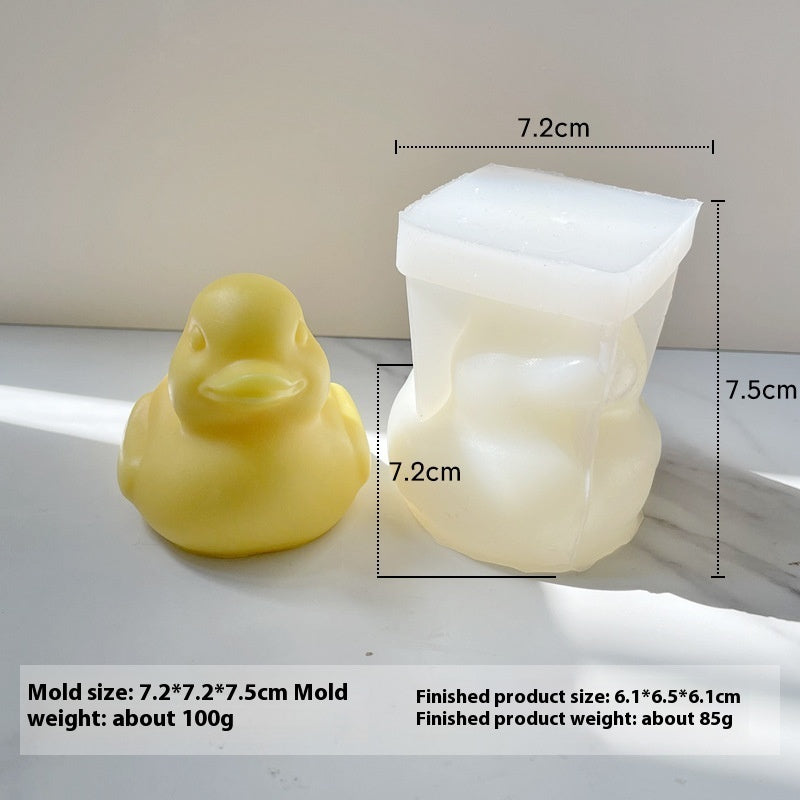 Three-dimensional Small Yellow Duck Aromatherapy Gypsum Candle Silicone Mold DIY Crystal Glue Resin