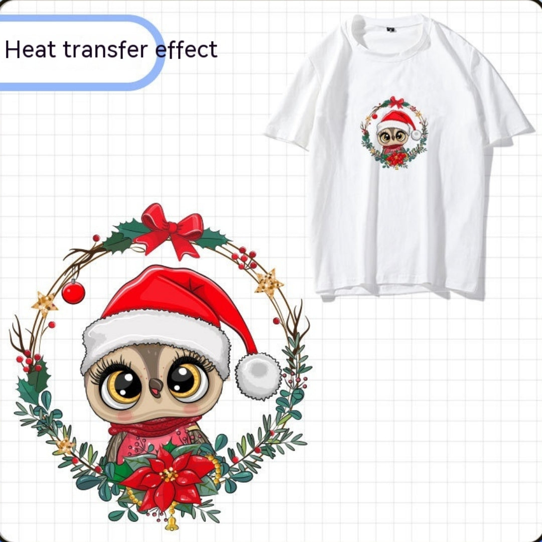 Cute Cartoon Christmas Costume Pattern Heat Transfer Stickers
