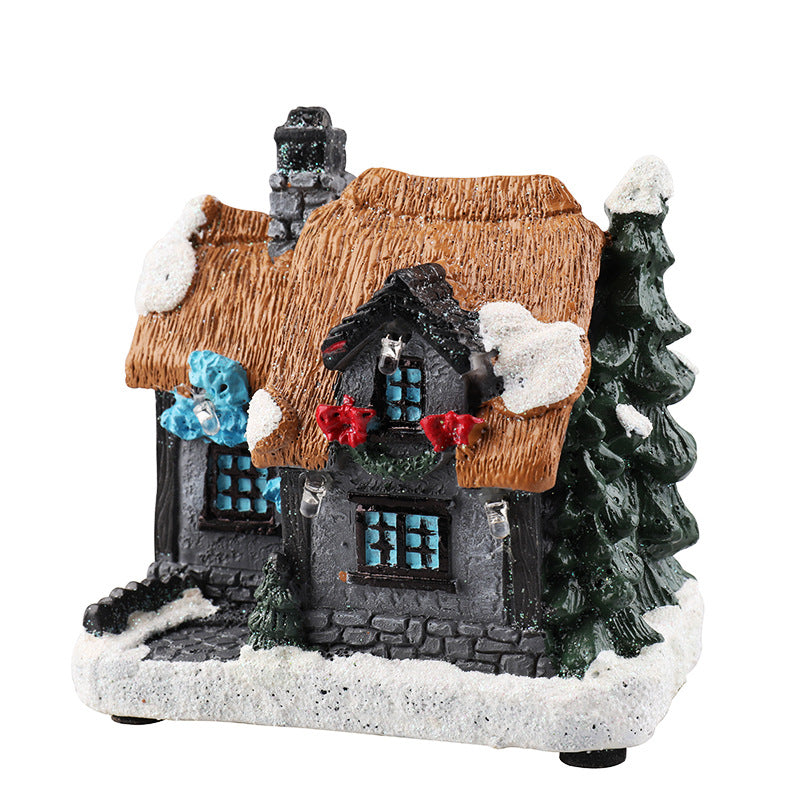 Christmas Decorations Resin Small House Micro Landscape Ornaments, christmas decoration ornaments, christmas decoration house, christmas samll house, christmas ornaments, holiday ornaments, 