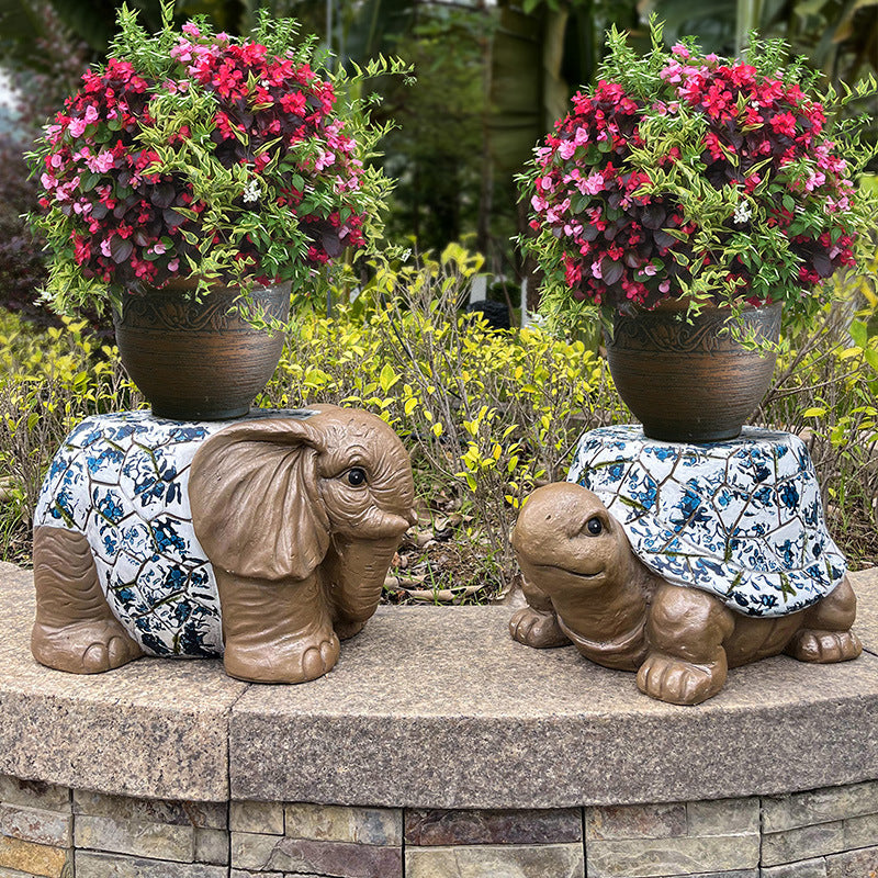 Outdoor Garden Floor Animal Sculpture Stool Decoration