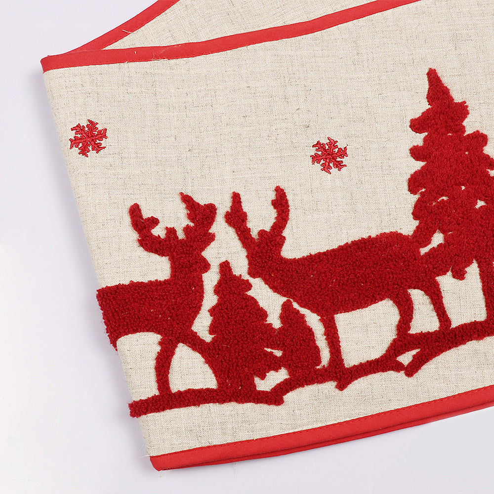 Christmas Elk Tree Skirt Tree Foldable Decoration