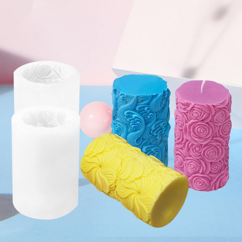 Wave Cylinder Scented Candle Silicone Mould, Geometric candle molds, Abstract candle molds, DIY candle making molds, Aromatherapy candle decoration, Scented Candle, Silicone candle molds,