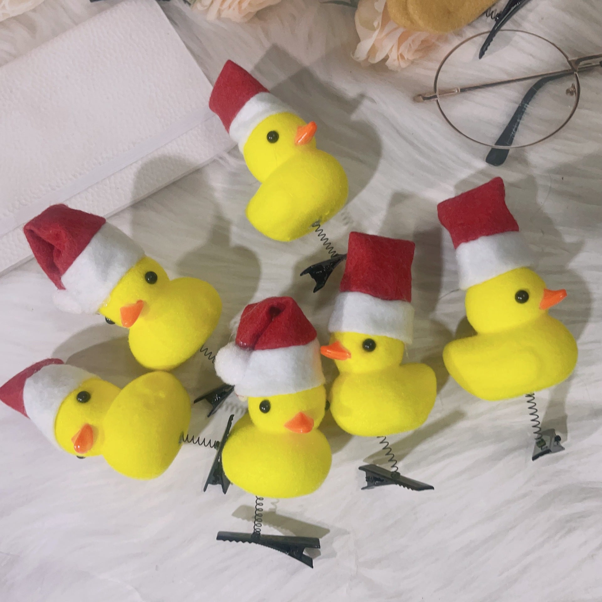 Christmas Small Yellow Duck Barrettes Decoration