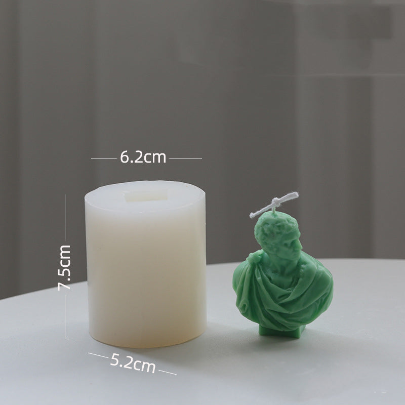 Ancient Bust Statue Decoration Scented Candle, Geometric candle molds, Abstract candle molds, DIY candle making molds, Silicone candle molds