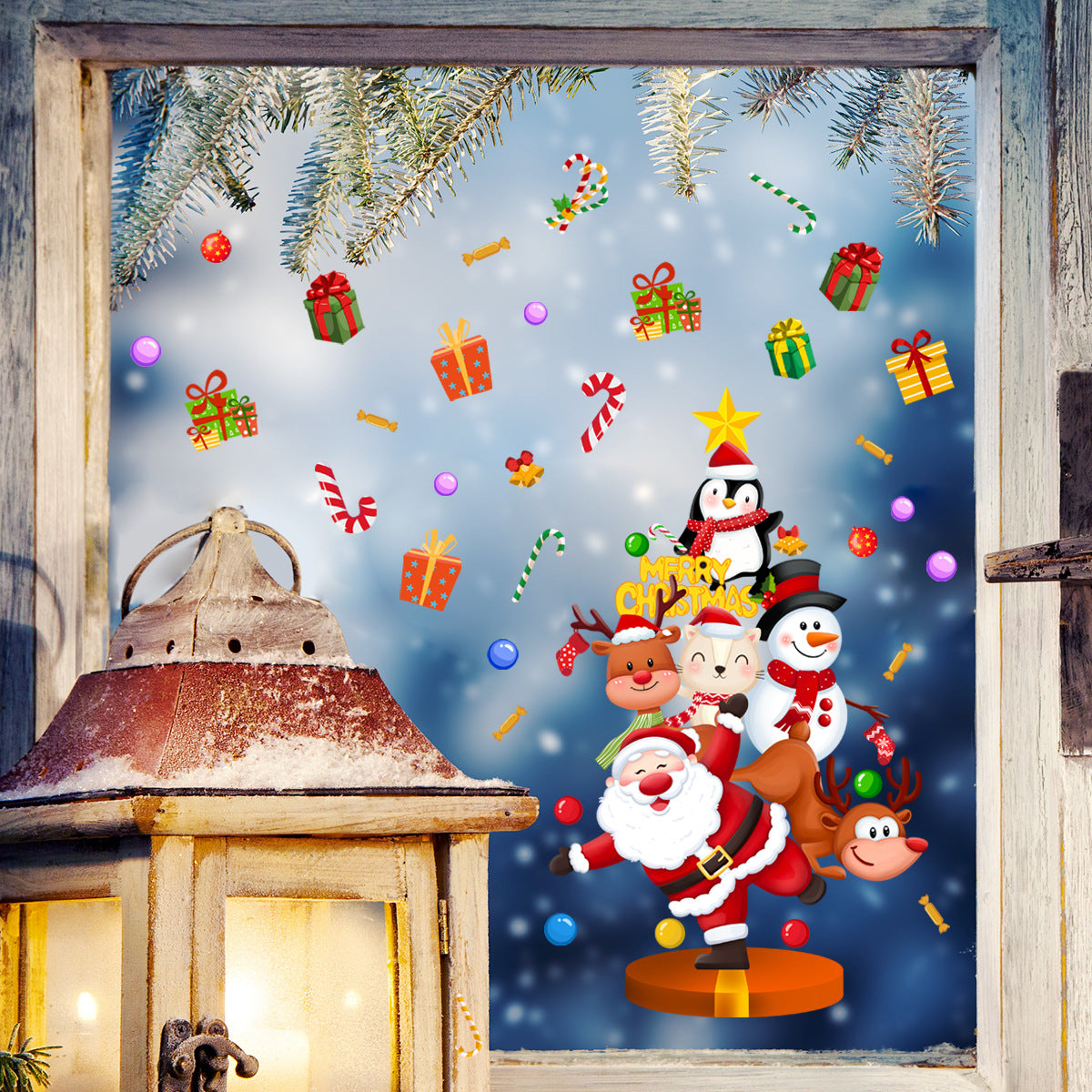 Christmas Glass Decorative Electrostatic Sticker