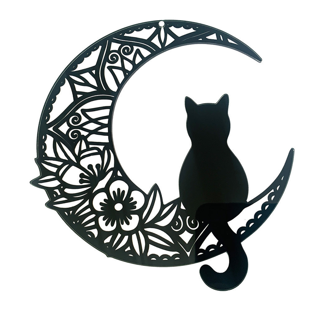 Halloween New Moon Black Cat Series Pendant Home Window Wall Acrylic