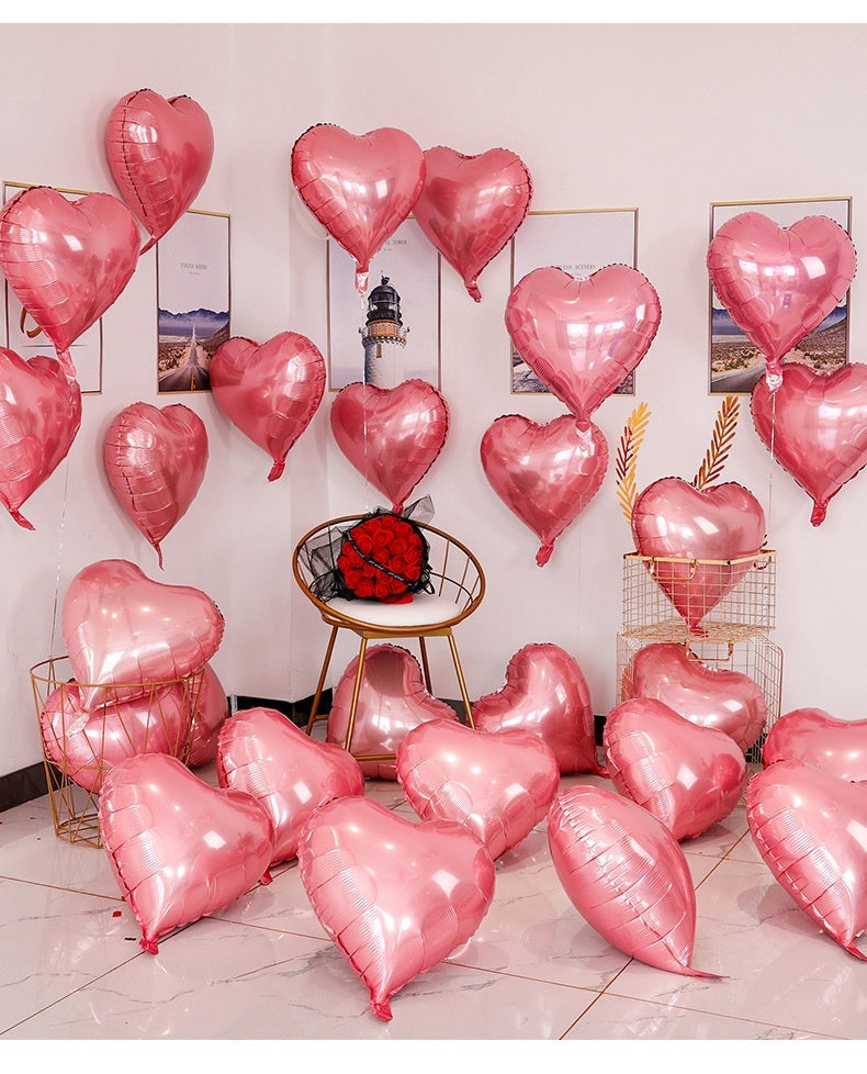 Heart-shaped Aluminum Balloon Room Decoration Valentine Day Decor