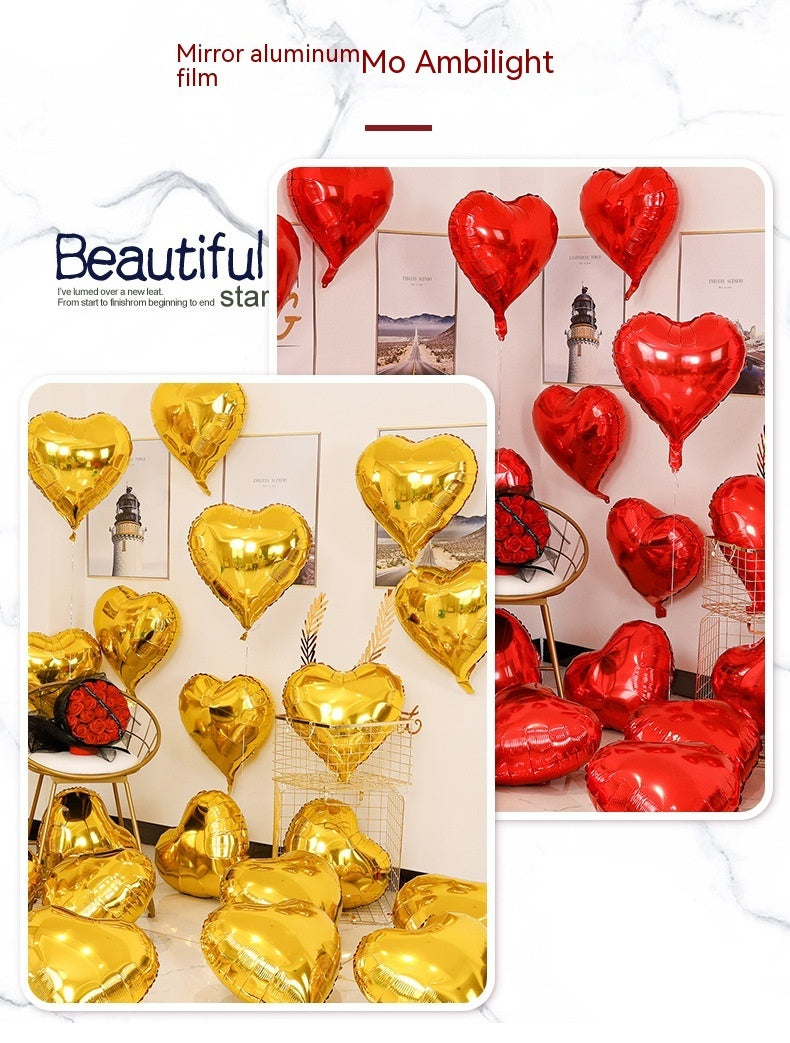 Heart-shaped Aluminum Balloon Room Decoration Valentine Day Decor