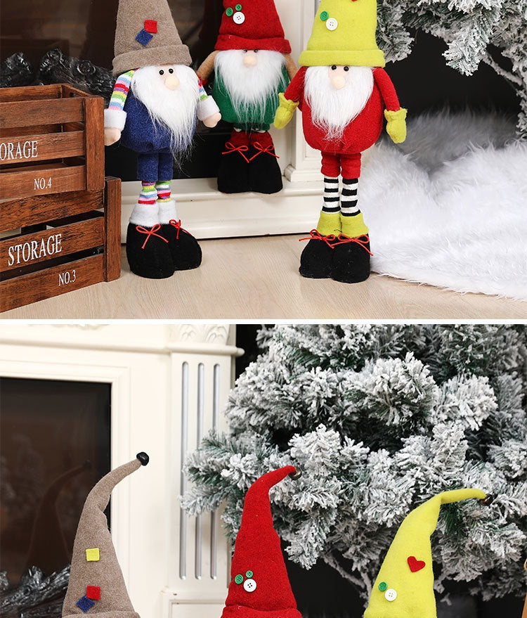 Standing Rudolf Doll Showcase Set Props Christmas Decorations Retractable Faceless Doll Ornaments