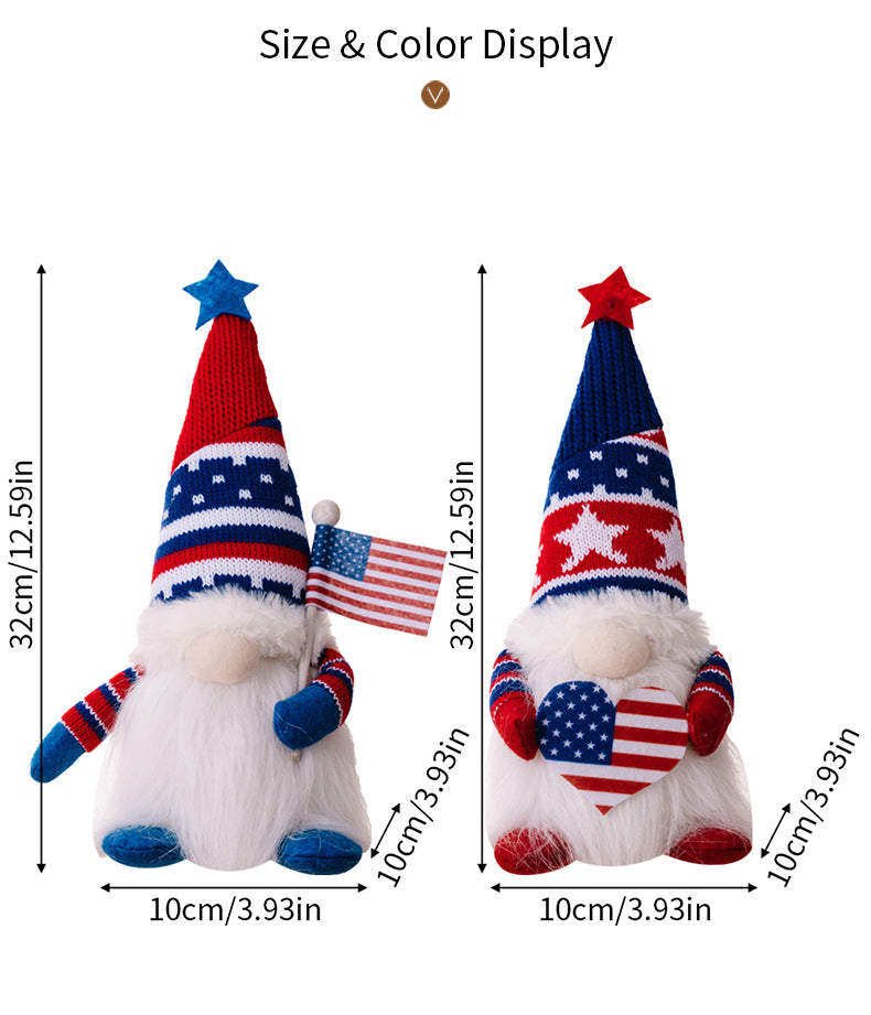 Independence Day Decoration Supplies Knitted Hat Love Rudolf Doll With Light Patriotic, 4th July gnomes, Independence Day gnomes, Patriotic gnomes, American flag gnomes, Uncle Sam gnomes, Fireworks gnomes, Red, white, and blue gnomes, Bald eagle gnomes, Liberty bell gnomes, Stars and stripes gnomes, Statue of Liberty gnomes, Patriotic decorations, Happy Independence Day gnomes