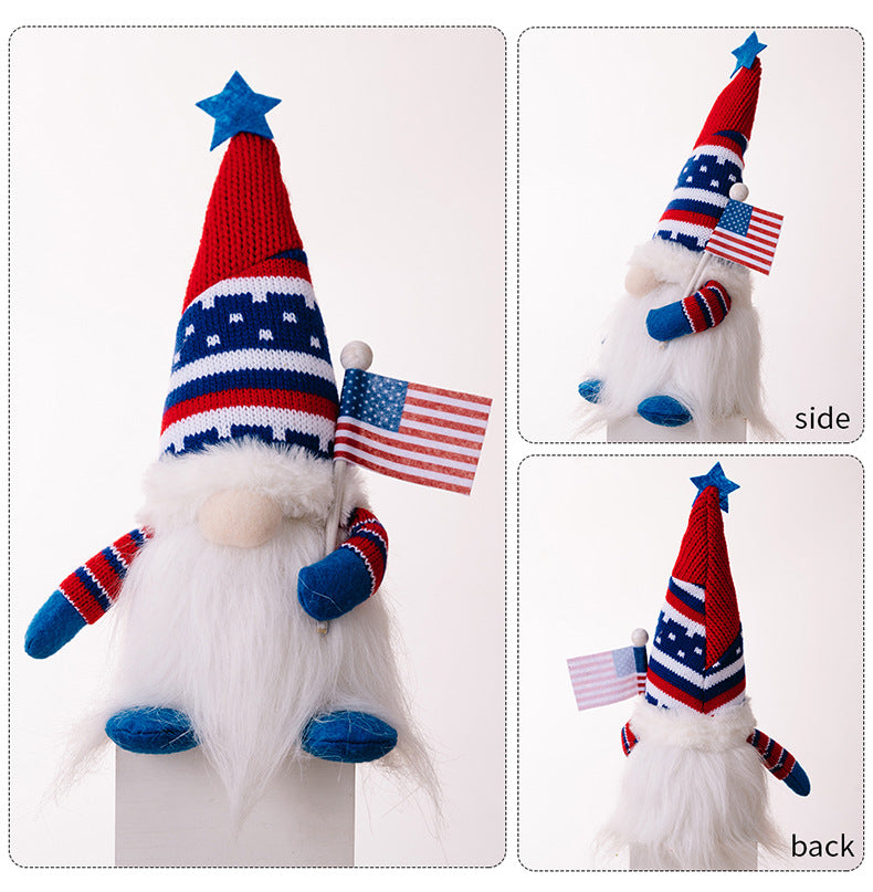 Independence Day Decoration Supplies Knitted Hat Love Rudolf Doll With Light Patriotic, 4th July gnomes, Independence Day gnomes, Patriotic gnomes, American flag gnomes, Uncle Sam gnomes, Fireworks gnomes, Red, white, and blue gnomes, Bald eagle gnomes, Liberty bell gnomes, Stars and stripes gnomes, Statue of Liberty gnomes, Patriotic decorations, Happy Independence Day gnomes