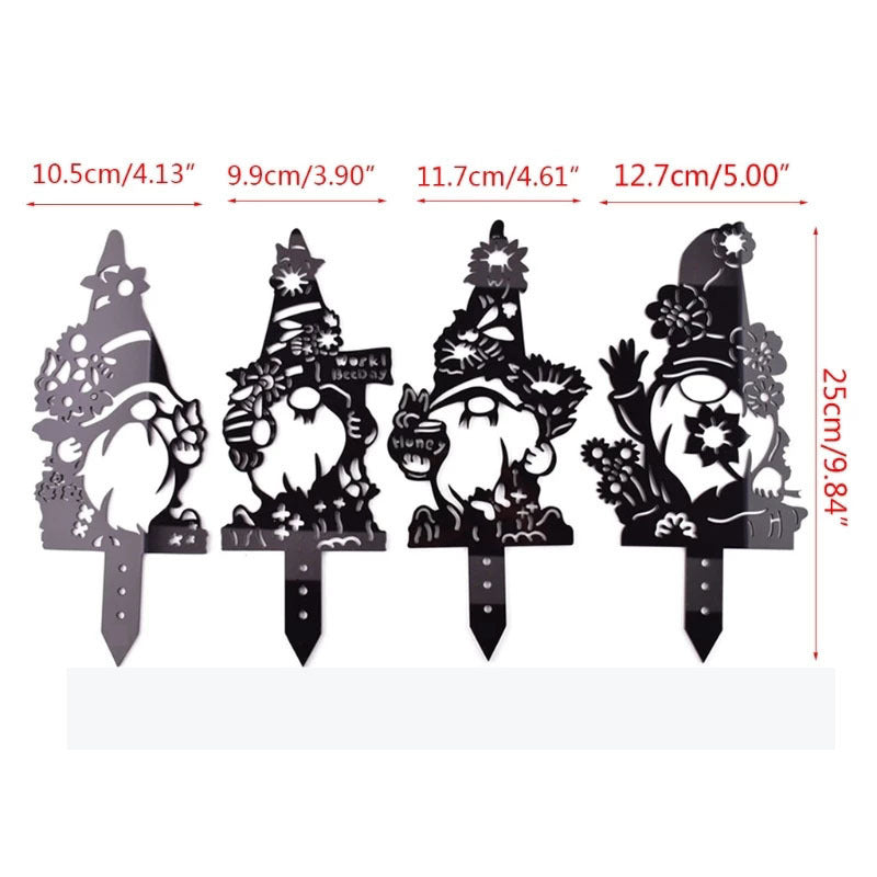 Outdoor Garden Decoration Santa Claus Sign Garden Hollow Inserts