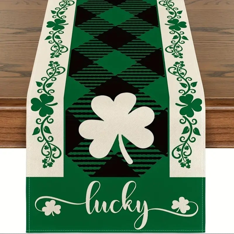 Shengpa Festival Table Runner Linen Printed Tablecloth Home, st patricks day decorations, st patricks day decor, st patrick's day decorations, st patrick day decorations, Irish Décor, irish ornaments, Decognomes, St. Patrick's Day Party Supplies, St. Patrick's Day Decorations: Shamrock, Irish & Leprechaun, St Patrick's Day Decorations table cloth