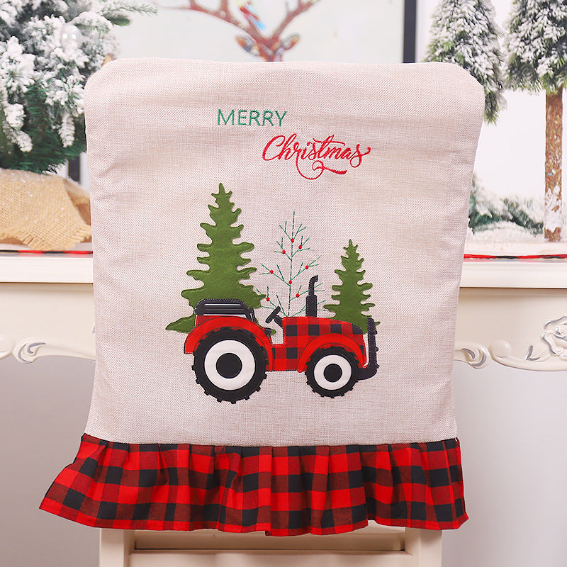 Christmas embroidery chair cover