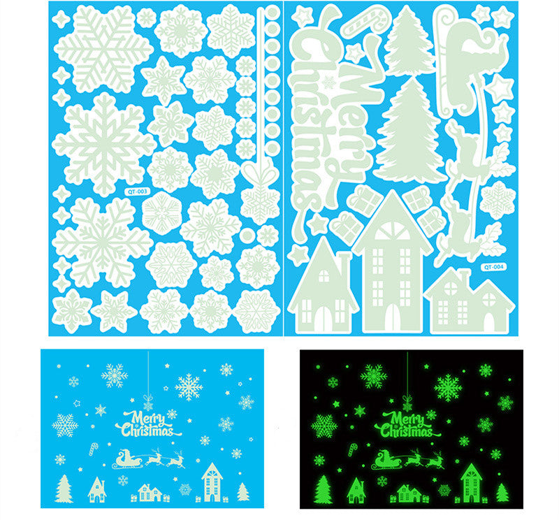 Luminous Christmas Decoration Snowflake Window Stickers