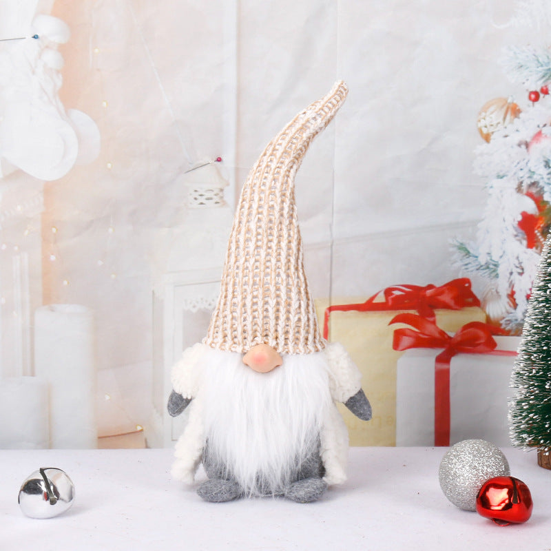 New Knitted Long Hat Santa Claus Air-O-Swiss Christmas Faceless Baby Doll