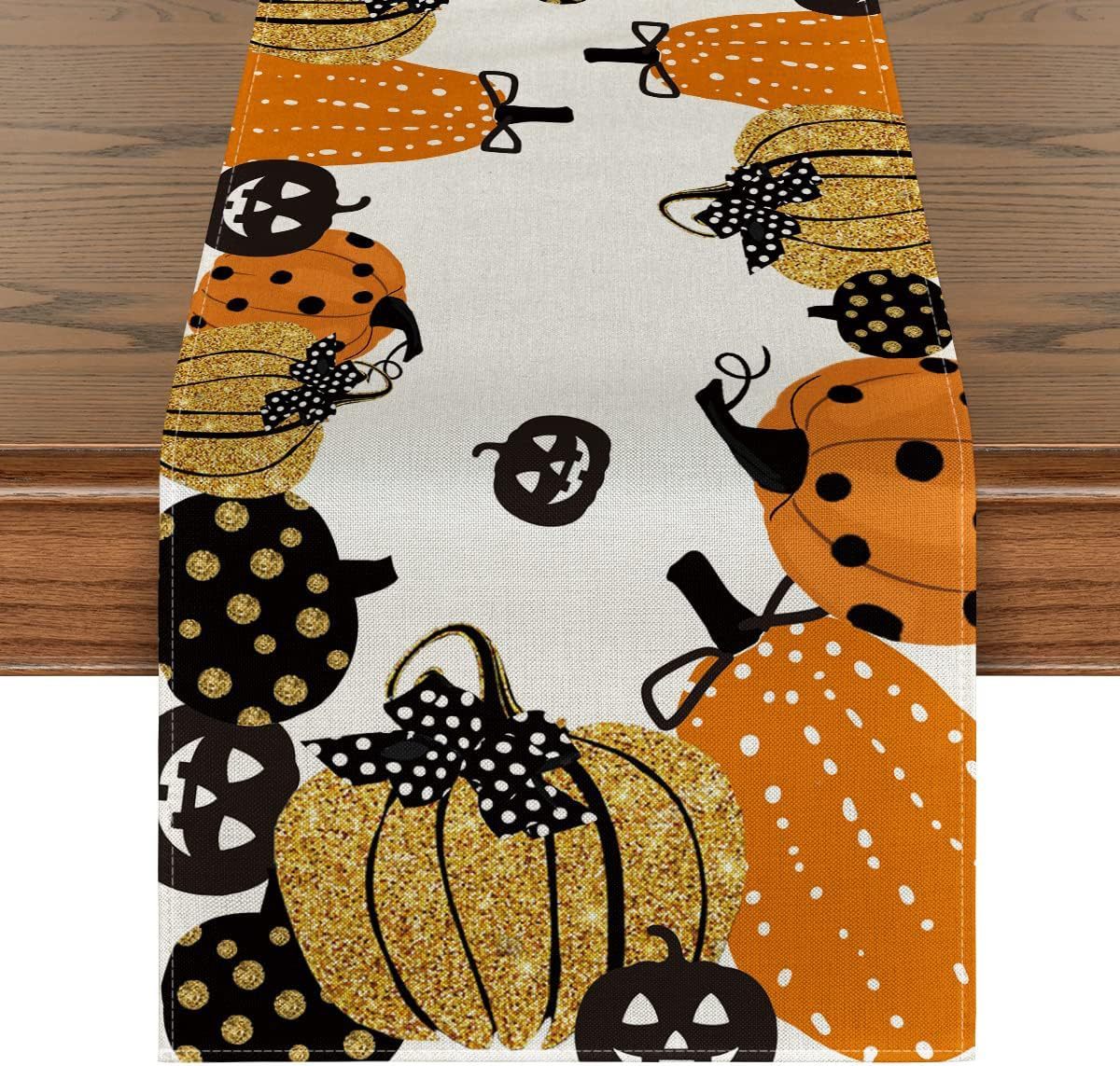 Halloween Skull Pumpkin Ghost Spider Kitchen Table Runner Indoor Outdoor Family Party