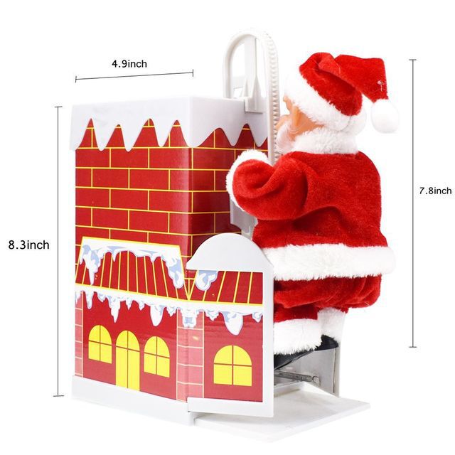 Electric Climbing Chimney Santa Claus Christmas Decoration Figurine Ornament Family New Year Party Santa Claus New Year Gift
