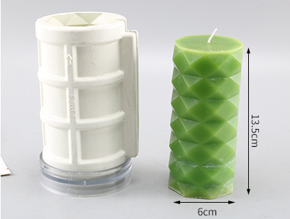 Beeswax pattern cylindrical candle mould