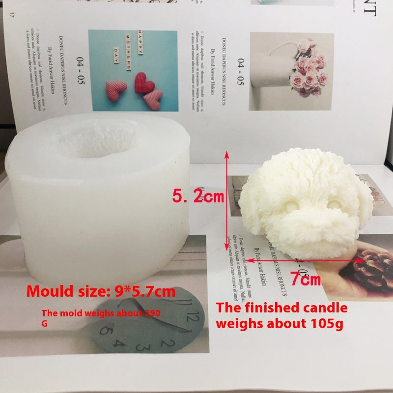 3D Cute Teddy Dog Head Silicone Mold Ornaments, Silicone candle molds, Christmas tree candle molds, Halloween pumpkin candle molds, Easter egg candle molds, Animal candle molds, Sea creature candle molds, Fruit candle molds, Geometric candle molds, Abstract candle molds, DIY candle making molds,