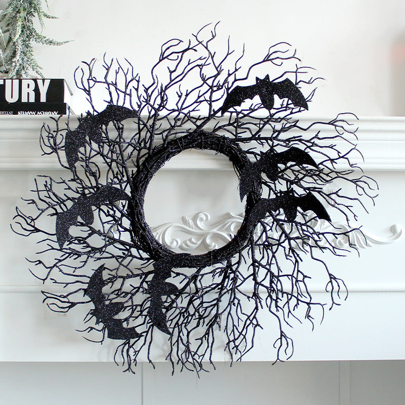 Halloween Simulation Decoration Wreath Black