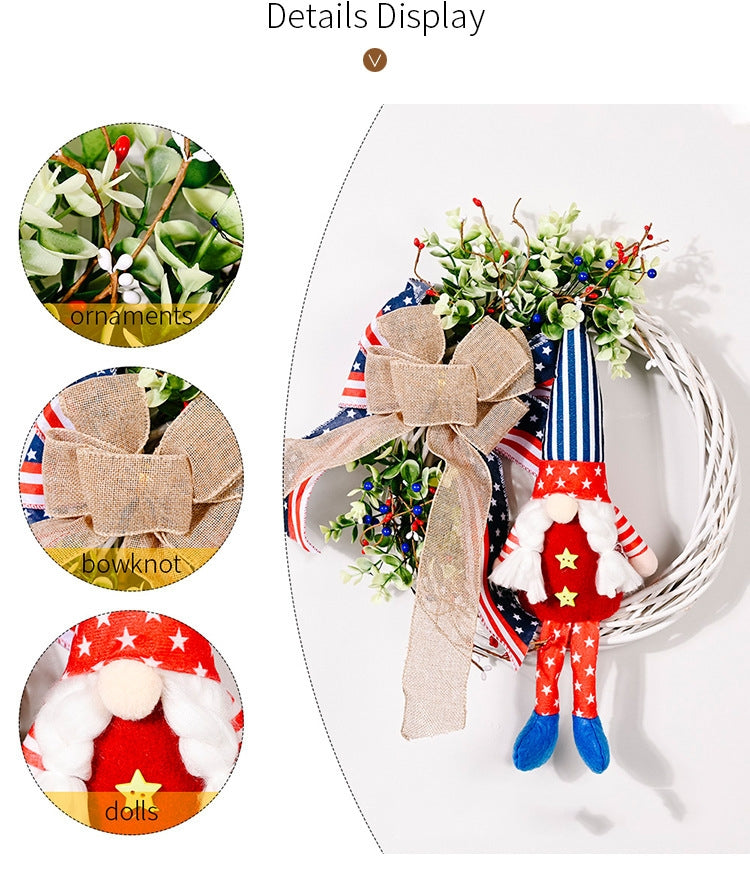 Rudolf Vine Ring Garland 4th Of July Decoration, 4th of July decorations, American flag decorations, Patriotic decorations, Red, white and blue decorations, July 4th wreaths, July 4th garlands, July 4th centerpieces, Fireworks decorations, July 4th banners, July 4th streamers, July 4th balloons, July 4th table runners, July 4th tablecloths, July 4th lights, July 4th outdoor decorations, Patriotic yard stakes, Patriotic inflatables, Patriotic door wreaths, Patriotic bunting, Patriotic garden flags,
