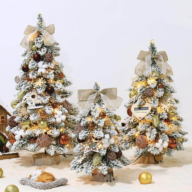 Flocking Small Mini PVC Pointed Christmas Tree Decorations