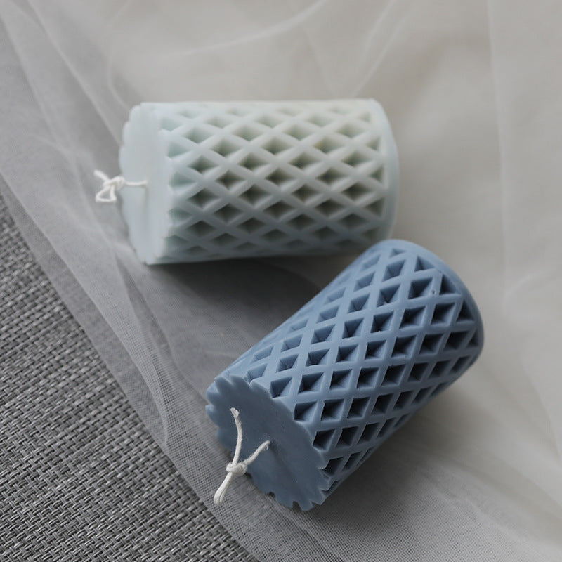 Mesh Cylindrical Candle Mold Korean Style Small, Geometric candle molds, Abstract candle molds, DIY candle making molds, Silicone candle molds, 