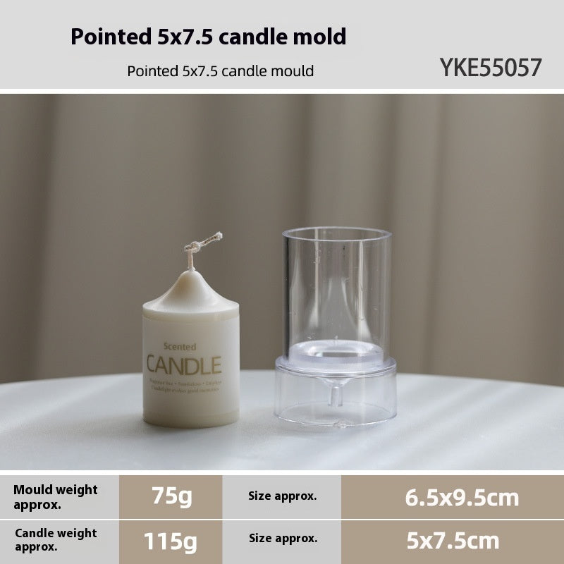 Cylindrical Candle Transparent Pointed Mold