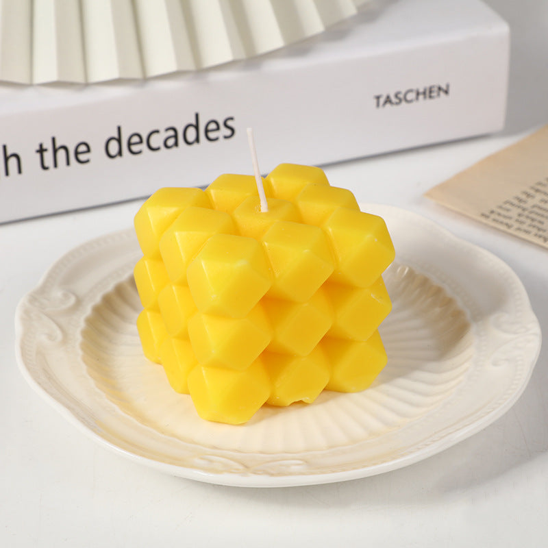 Cube Aromatherapy Candle Home Table Decoration, Geometric candle molds, Abstract candle molds, DIY candle making molds, Decognomes, Silicone candle molds, Candle Molds, Aromatherapy Candles, Scented Candle, 