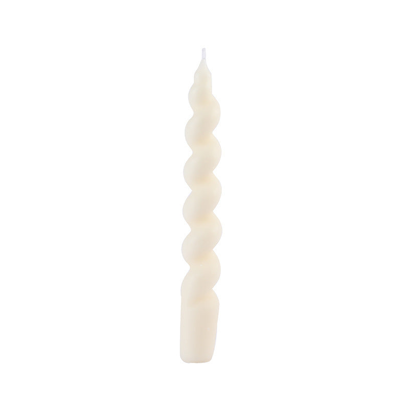 Handmade Macaron Spiral Thread Soy Wax Long Brush Holder Aromatherapy Candle