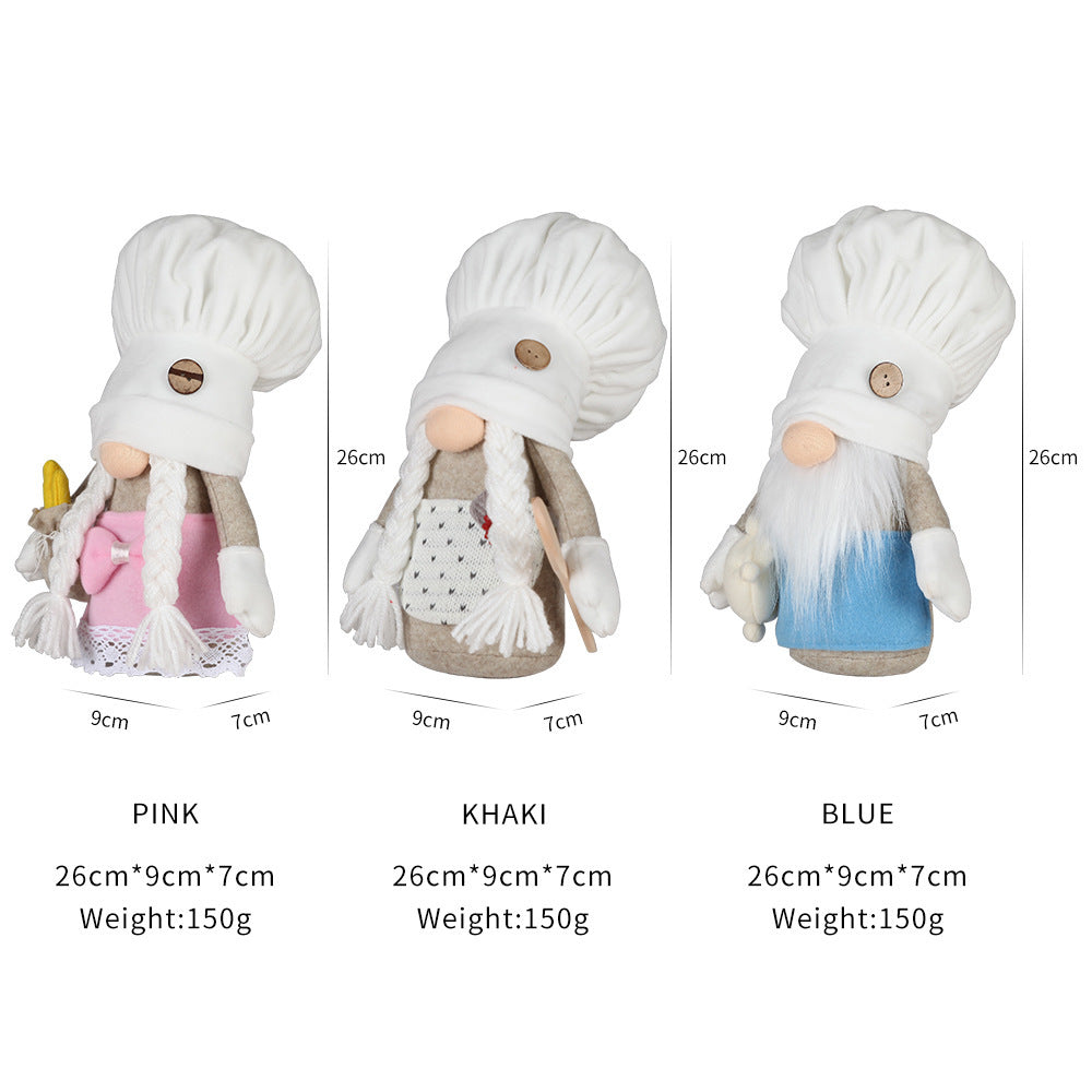 White Chef Cap Rudolf Doll