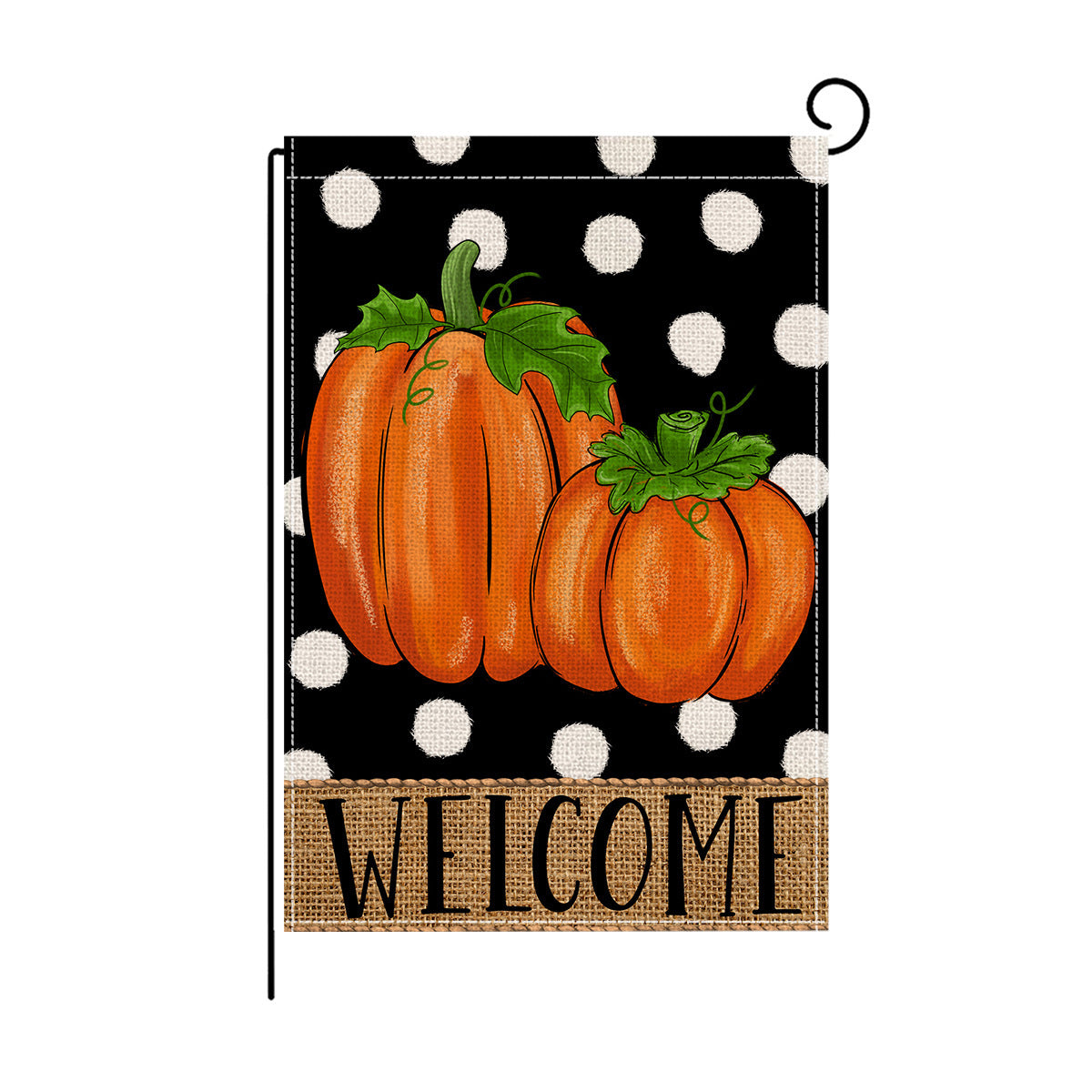 Linen Garden Banner Autumn Pumpkin Duplex Printing Courtyard Decoration Banneret Outdoor Flag Display