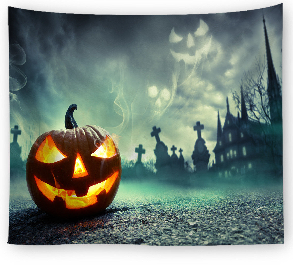 Hot Sale Decorative Cloth Halloween Print Tapestry,  Pumpkin lanterns, Jack o Lanterns, Halloween Lights, Halloween Decoration Ornaments, Halloween inflatables, carved pumpkins, Halloween wreaths, Halloween Candles.