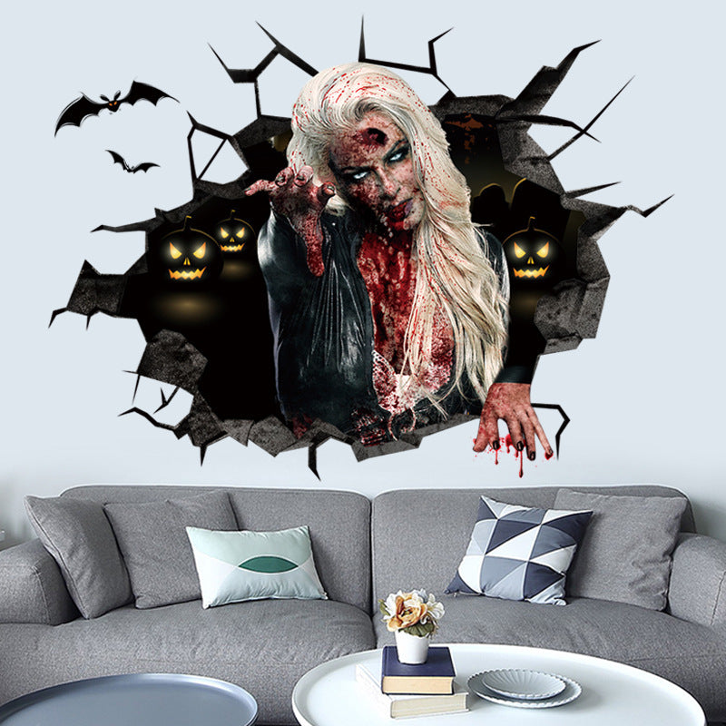 3D Self Adhesive Halloween Decoration Wall Sticker, Pumpkin lanterns, Jack o Lanterns, Halloween Lights, Halloween Decoration Ornaments, Halloween inflatables, carved pumpkins, Halloween wreaths, Halloween Candles, and animatronics Halloween.
